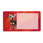 Chihuahua Kerstmis op rood Etiket (Voorkant)