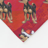 Chihuahua Kerstmis op rood Fleece Deken (Hoek)
