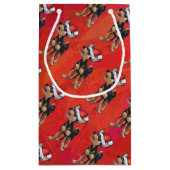 Chihuahua Kerstmis op rood Klein Cadeauzakje (Achterkant)