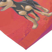 Chihuahua Kerstmis op rood Korte Tafelloper (Hoek)