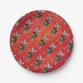 Chihuahua Kerstmis op rood Papieren Bordje (Voorkant)