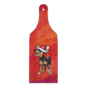 Chihuahua Kerstmis op rood Snijplank (Voorkant)