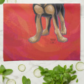 Chihuahua Kerstmis op rood Theedoek (Gevouwen)