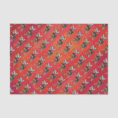 Chihuahua Kerstmis op rood Tissuepapier (Voorkant)