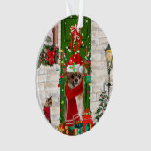 Chihuahua Kerstmis Ornament (voorkant)