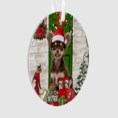Chihuahua Kerstmis Ornament (voorkant)