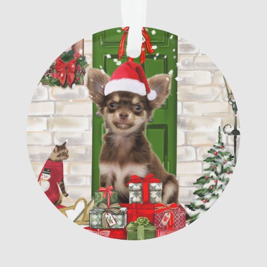 Chihuahua Kerstmis Ornament (achterkant)