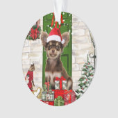 Chihuahua Kerstmis Ornament (voorkant)