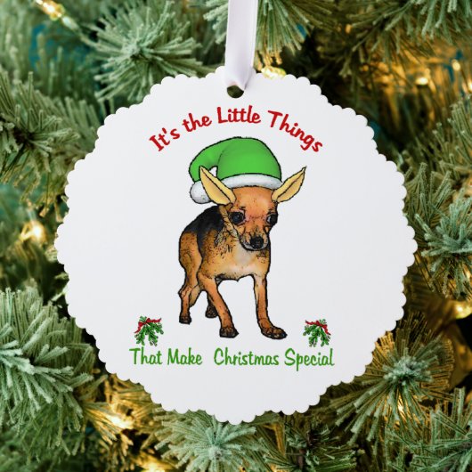 Chihuahua Kerstmis Ornament Kaart (Insitu (Drie))