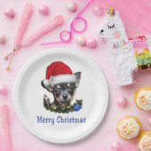Chihuahua kerstmis papieren bordje (Feest)