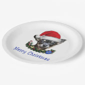 Chihuahua kerstmis papieren bordje (Gekanteld)