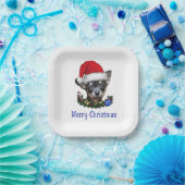 Chihuahua kerstmis papieren bordje (Feest)