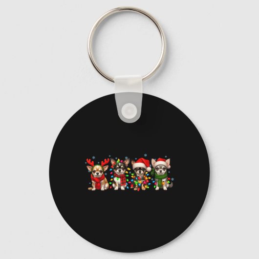Chihuahua Kerstmis Sleutelhanger (Voorkant)