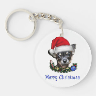 Chihuahua kerstmis sleutelhanger
