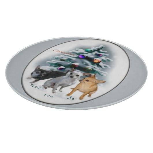 Chihuahua Kerstmis Snijplank (Hoek)