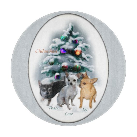 Chihuahua Kerstmis Snijplank (Voorkant)