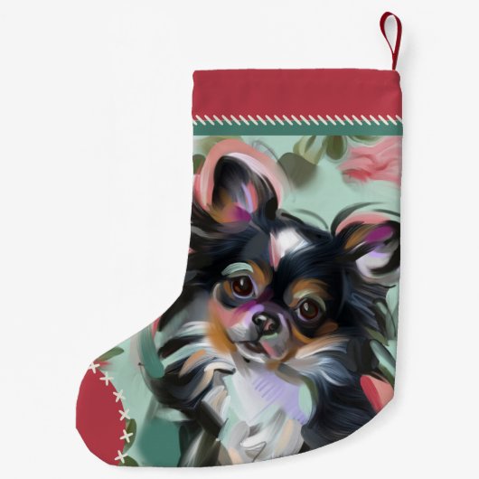 Chihuahua Kerstmis Stocking | Versiering Kleine Kerstsok (Achterkant)