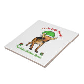 Chihuahua Kerstmis Tegeltje (Zijkant)