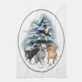 Chihuahua Kerstmis Theedoek