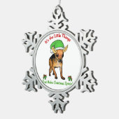 Chihuahua Kerstmis Tin Sneeuwvlok Ornament (Rechts)
