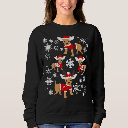 Chihuahua Kerstmis Trui (Voorkant)