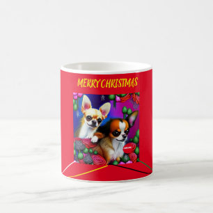 CHIHUAHUA Kerstmis twee-toon-Mok. KoffieMok