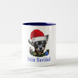 Chihuahua Kerstmis Tweekleurige Koffiemok