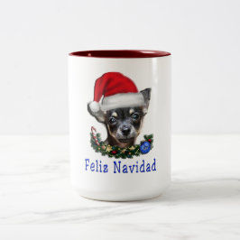 Chihuahua Kerstmis Tweekleurige Koffiemok