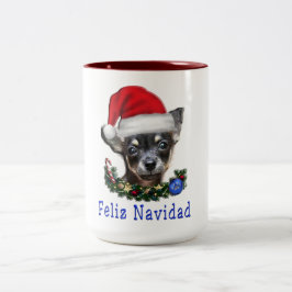 Chihuahua Kerstmis Tweekleurige Koffiemok
