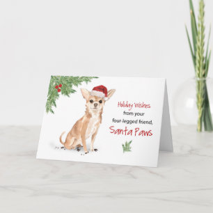 Chihuahua Kerstmis Van Hond in Grappige Kerstman H Kaart