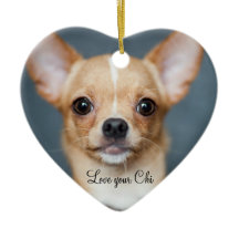 Chihuahua kerstornament Heart Foto toevoegen
