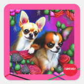 CHIHUAHUA Kerststickers Vierkante Sticker (Voorkant)