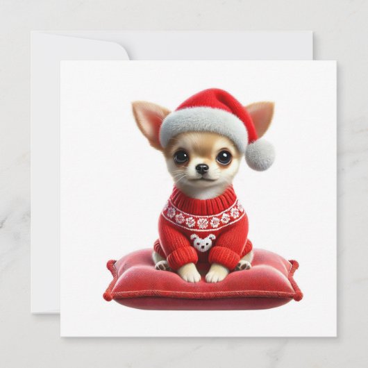 Chihuahua Kersttrui  Feestdagenkaart (Voorkant)