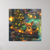 Chihuahua Kerstvakantie Canvas Afdruk (Voorkant)