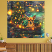 Chihuahua Kerstvakantie Canvas Afdruk (Insitu (Woonkamer))