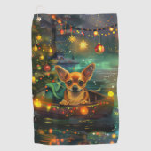 Chihuahua Kerstvakantie Golfhanddoek (Voorkant)