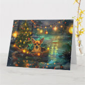 Chihuahua Kerstvakantie Kaart (Gele Bloem)