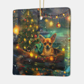Chihuahua Kerstvakantie Keramisch Ornament (Links)