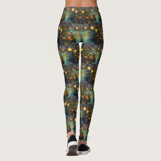 Chihuahua Kerstvakantie Leggings (Achterkant)