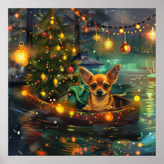 Chihuahua Kerstvakantie Poster (Voorkant)