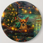 Chihuahua Kerstvakantie Ronde Button 6,0 Cm (Voorkant)