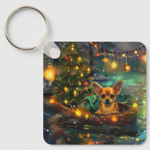 Chihuahua Kerstvakantie Sleutelhanger