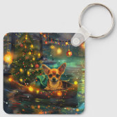 Chihuahua Kerstvakantie Sleutelhanger (Achterkant)