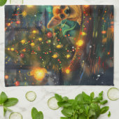 Chihuahua Kerstvakantie Theedoek (Gevouwen)