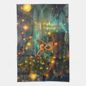 Chihuahua Kerstvakantie Theedoek (Verticaal)