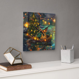 Chihuahua Kerstvakantie Vierkante Klok