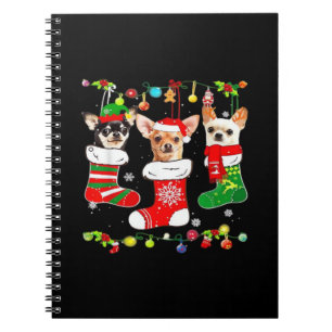 Chihuahua Kerstverlichting Kerstman Hond Klassiek  Notitieboek