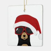 Chihuahua kerstversier keramisch ornament (Links)