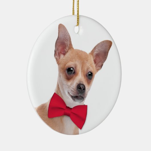 Chihuahua kerstversier keramisch ornament (Rechts)