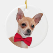 Chihuahua kerstversier keramisch ornament (Achterkant)